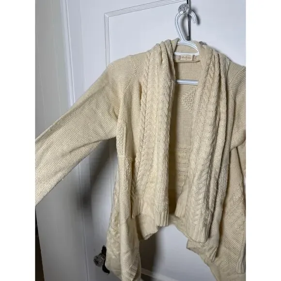 Altar'd State Cream Chunky Cable Knit Grandpa Cardigan Sweater Women's Small - Picture 6 of 9